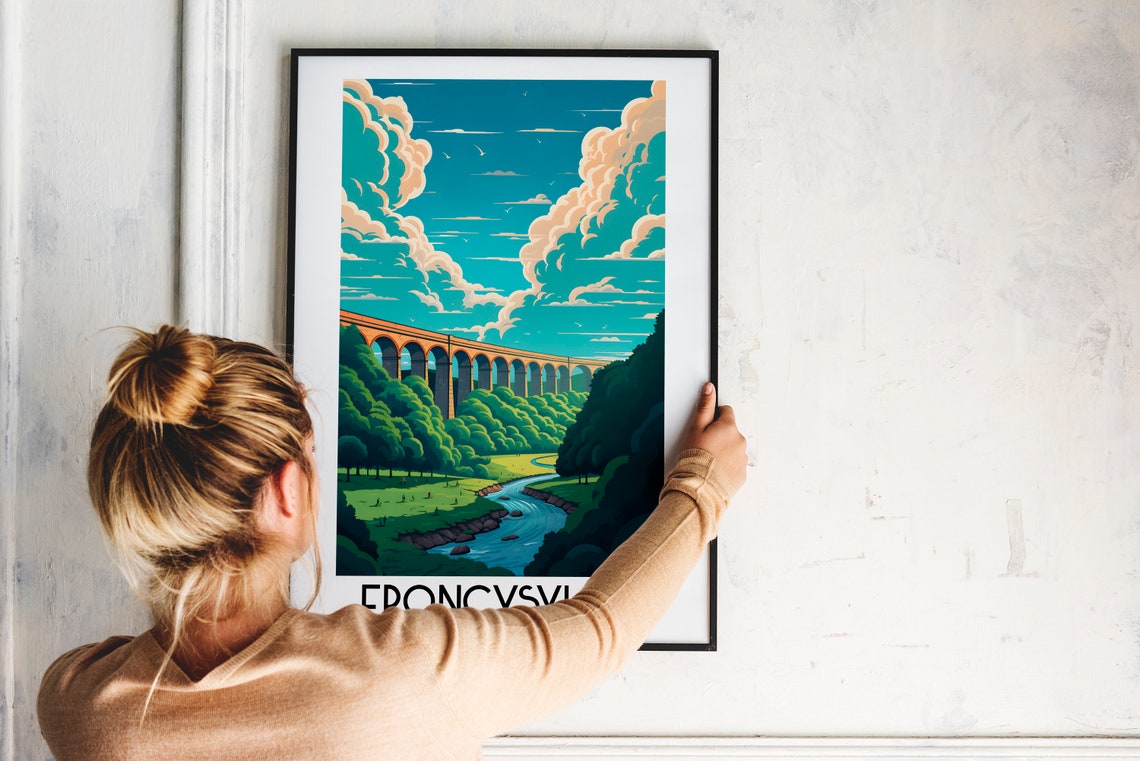 Froncysyllte Wales Pontcysyllte Aqueduct Valley Retro Travel Poster - Image 2