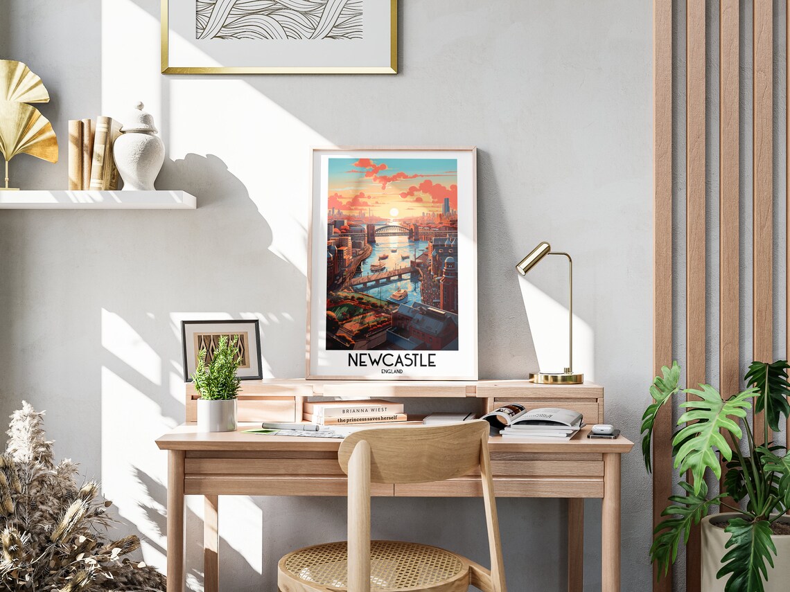 Newcastle Travel Poster, England River Tyne - Image 3