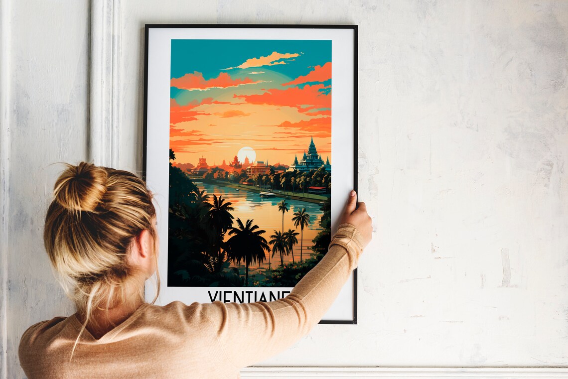 Vientiane Travel Poster, Laos Home Decor - Image 2