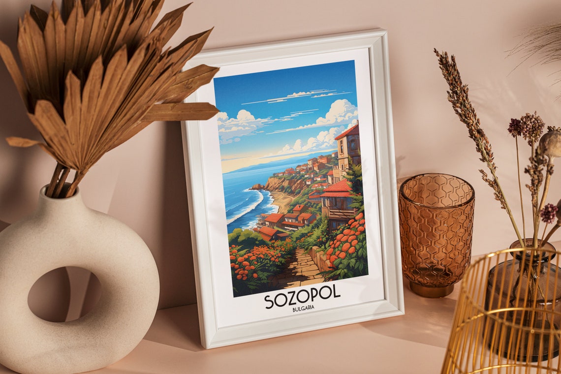 Sozopol Bulgaria Coastal Old Town Cliffs Seaside View Poster - Image 2