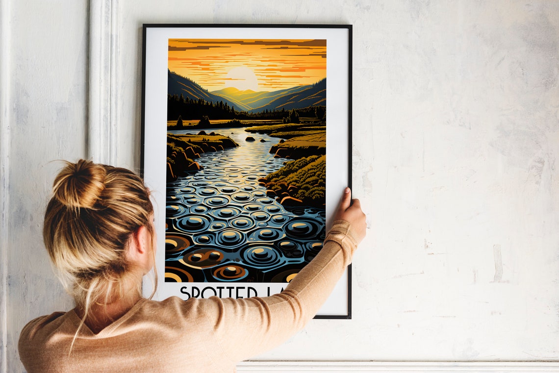 Spotted Lake Sunset Mineral Pools British Columbia Travel Poster - Image 2