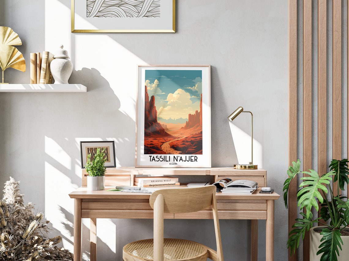 Tassili Najjer Algeria Sahara Desert Canyon Red Rocks Poster - Image 3