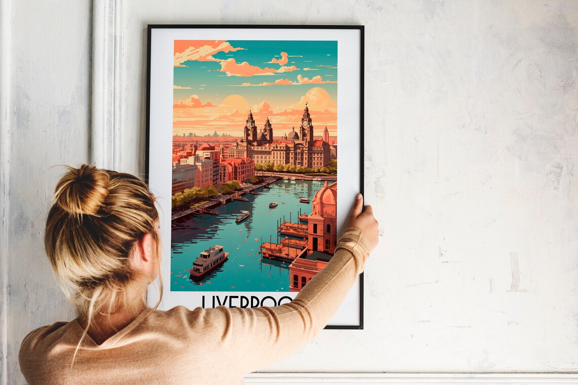 Liverpool Travel Poster, England Home Decor - Image 2