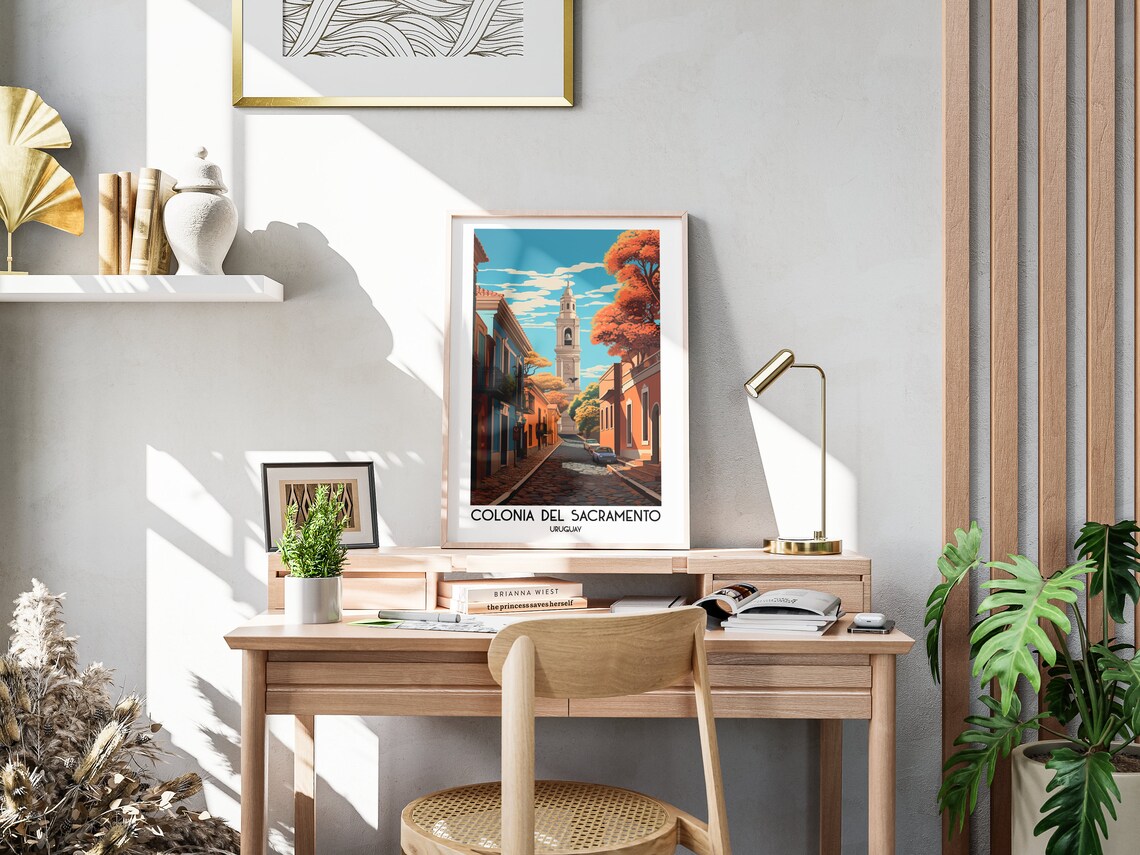 Colonia del Sacramento Uruguay Colonial Street Bell Tower Travel Poster - Image 3