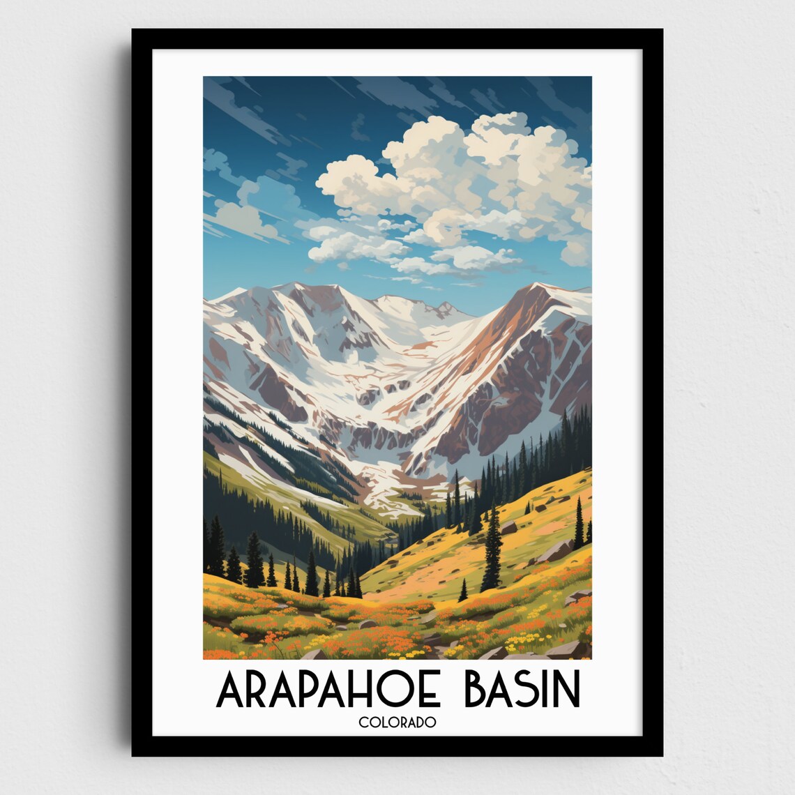 Arapahoe Basin Travel Poster, Colorado Painting