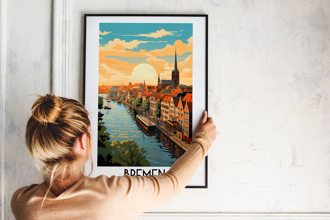 Bremen Travel Poster, Germany Europe Home Decor - Image 2