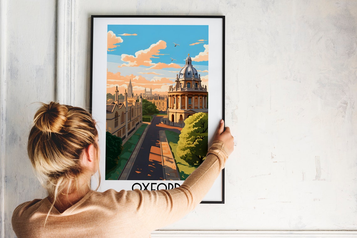 Oxford England Radcliffe Camera Dome Historic Street Art Poster - Image 2