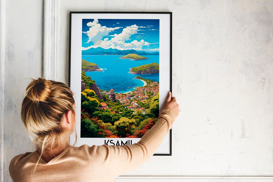Ksamil Albania Ionian Coast Turquoise Bays Vintage Beach Travel Poster - Image 2