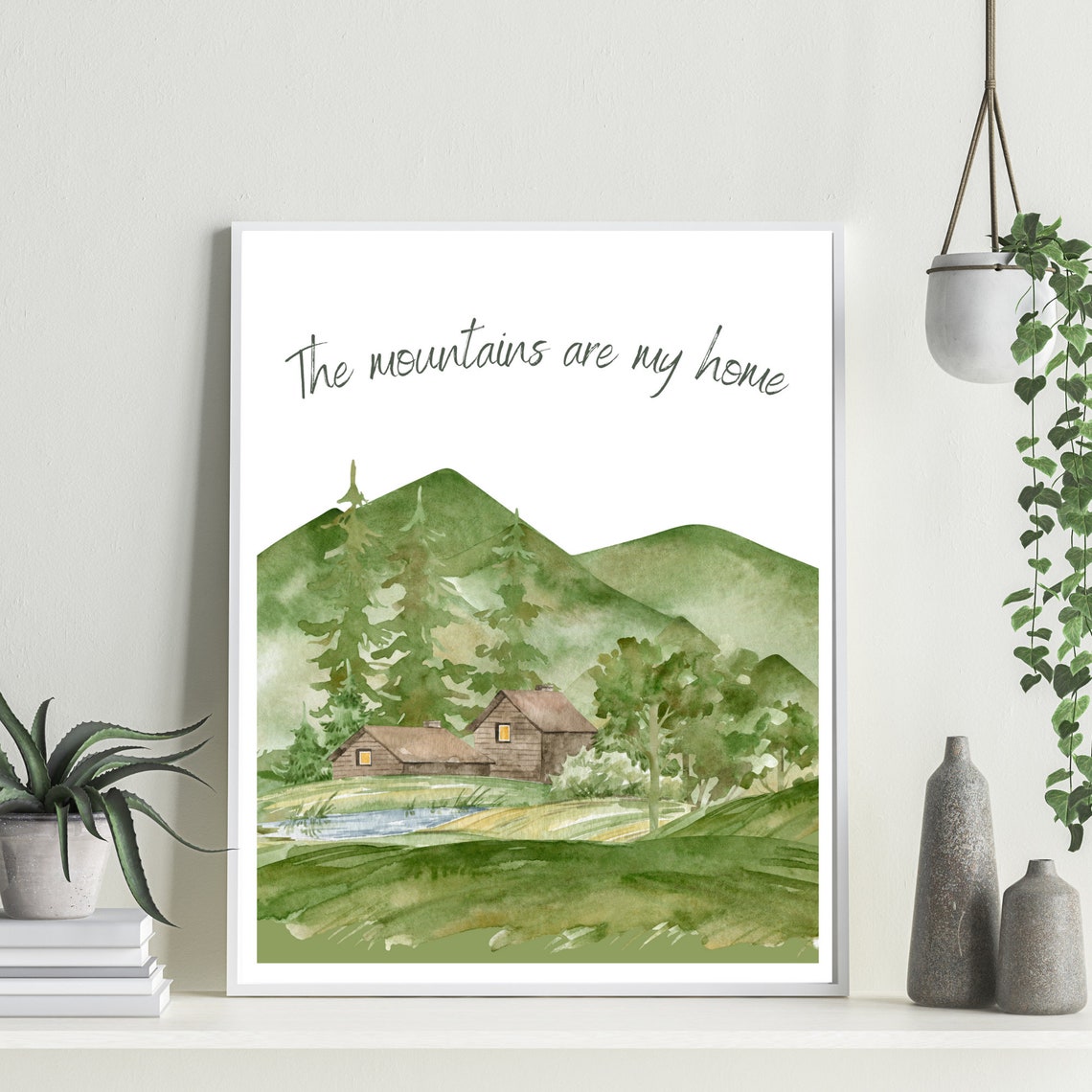 Spring Nature Scene Mountains Are My Home Wall Art - Image 2