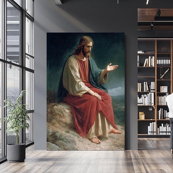 Jesus Christ Classic Seated Portrait Timeless Biblical Masterpiece Poster