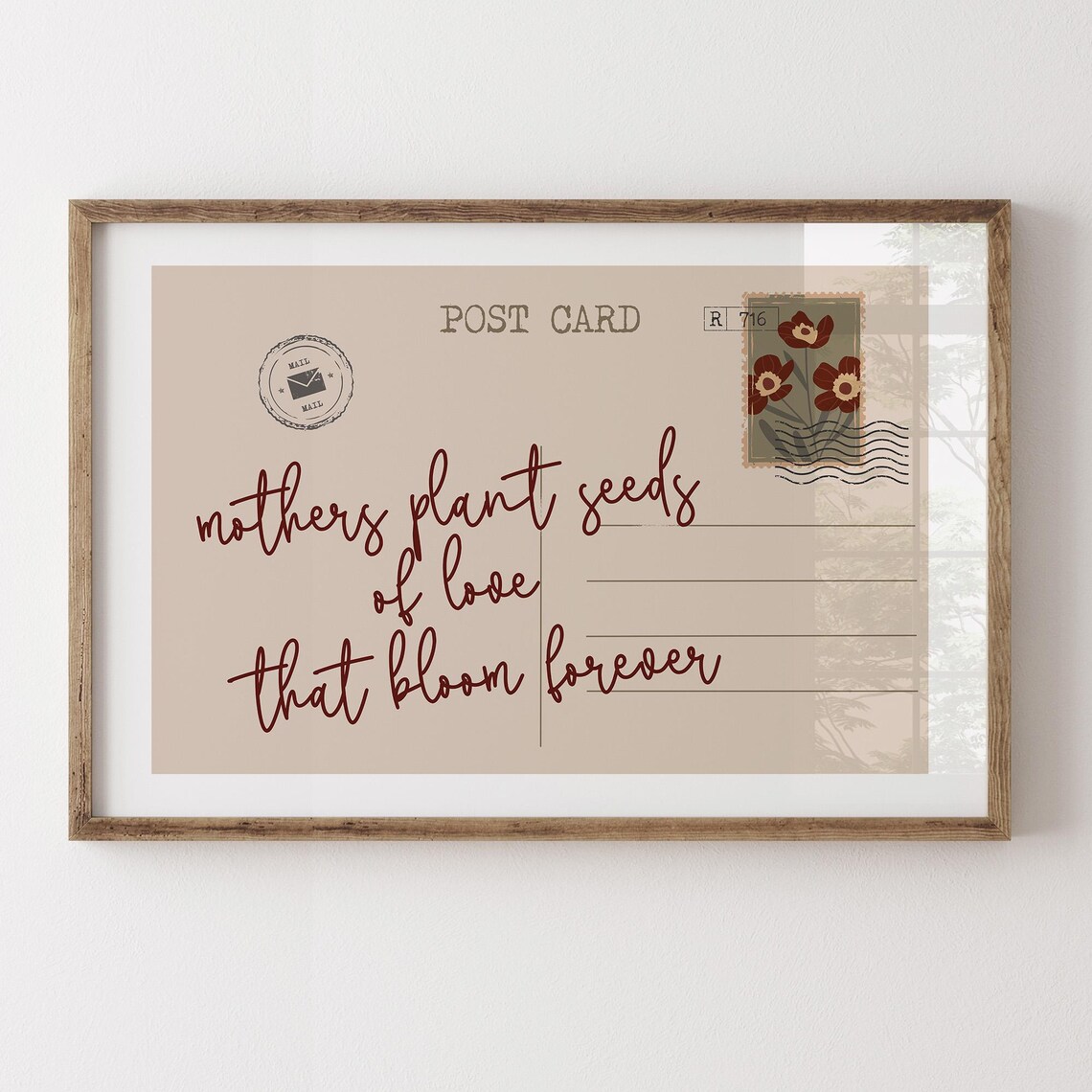 Mothers Plant Seeds Of Love Tender Vintage Postcard Quote Poster