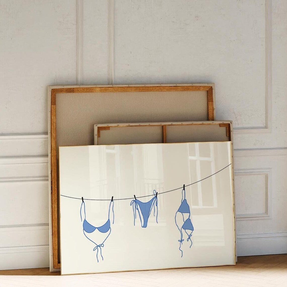 Vintage Bikini Set Summer Poster, Beach Decor