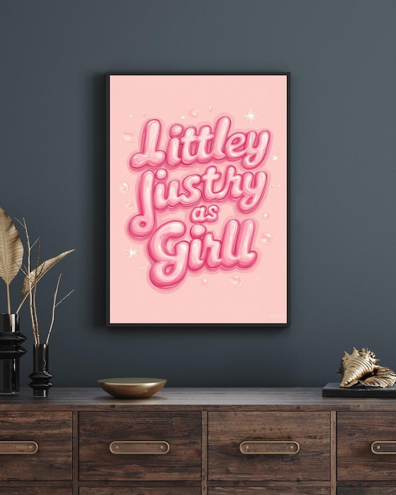 Pink Bubble Letter Quote Trendy Y2K Girly Teen Dorm Room Poster