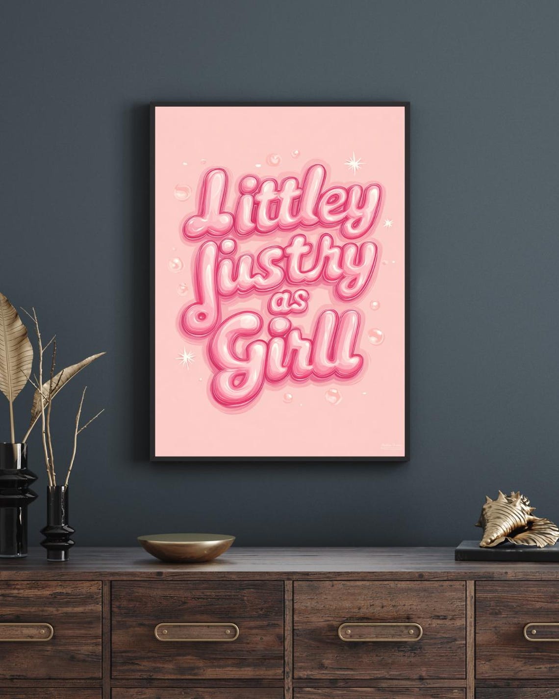 Pink Bubble Letter Quote Trendy Y2K Girly Teen Dorm Room Poster