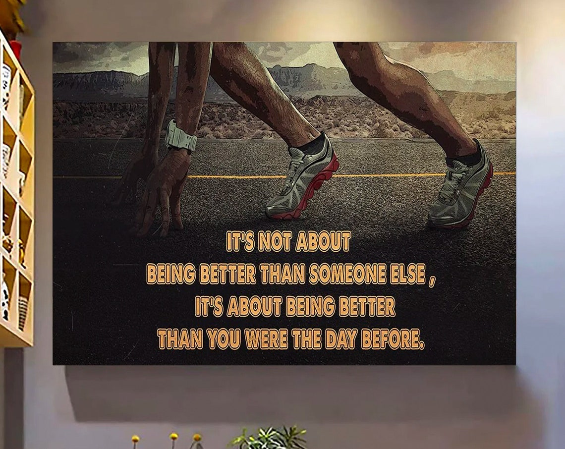 Running Motivational Quote Sprinter Start Line Runner Sports Poster
