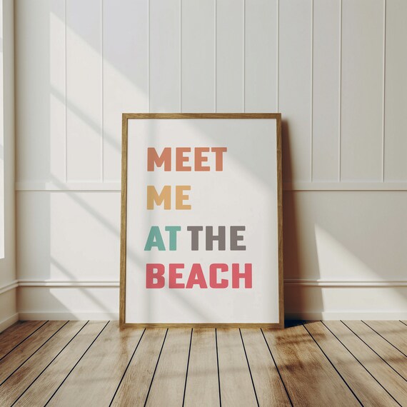 Meet Me At The Beach House Decor Beach Wall Art Coastal Wall Art Wall Art Surfing Poster Surf Decor Preppy Room Decor