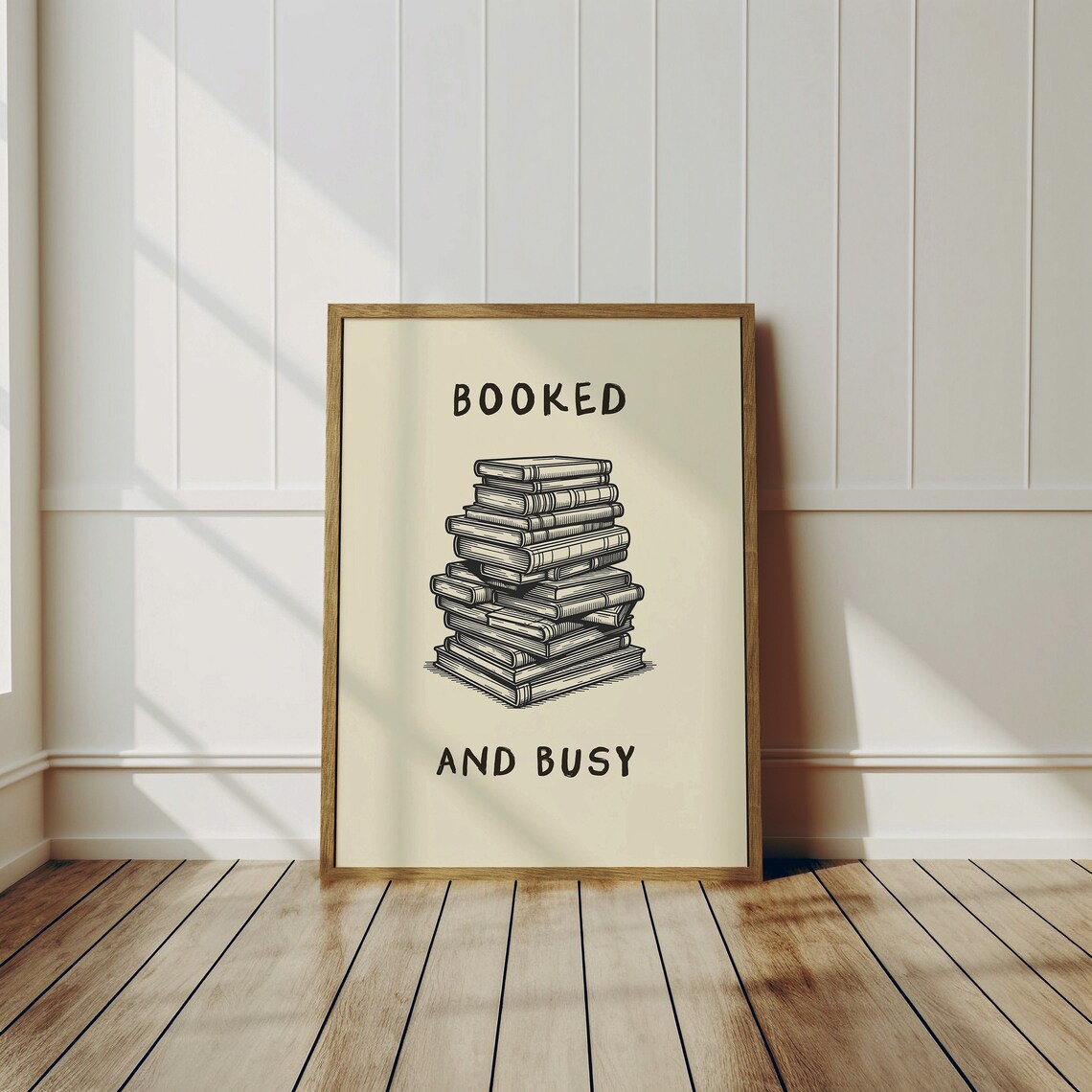 Booked And Busy Quote Art Print, Vintage Decor - Image 3