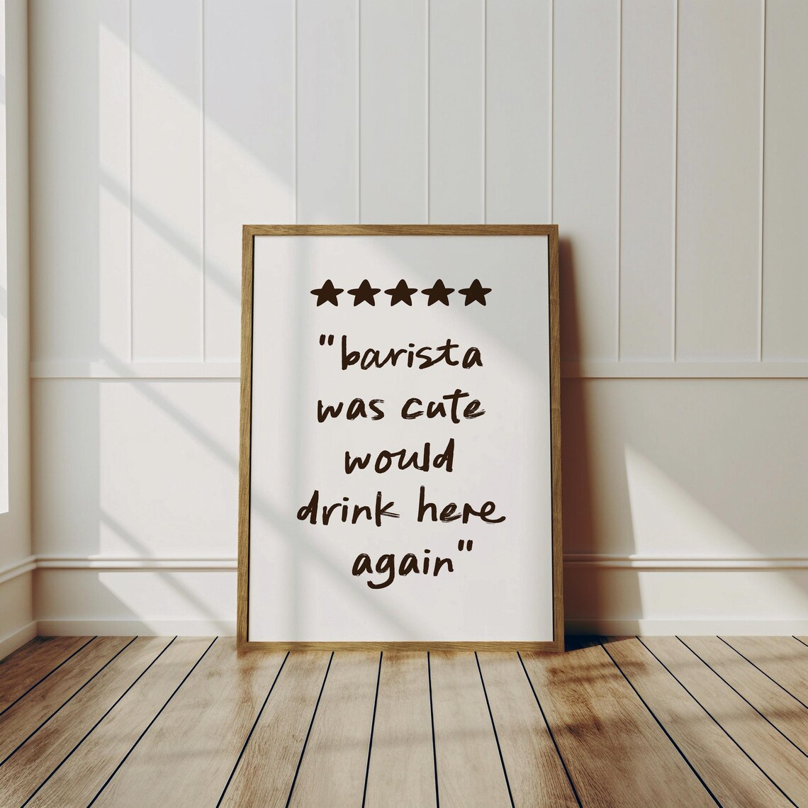 Barista Was Cute Funny Five Star Review Coffee Bar Quote Poster