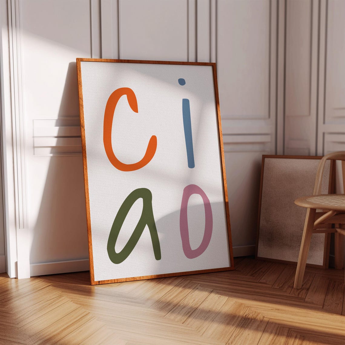 Ciao Multicolor Oversized Letter Retro Italian Greeting Poster - Image 2