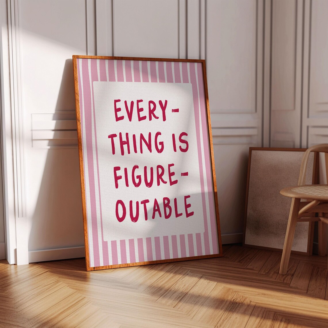 Everything Is Figureoutable Pink Quote Art Print