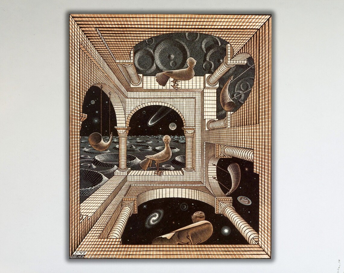 Escher Another World Poster Print, Op Art