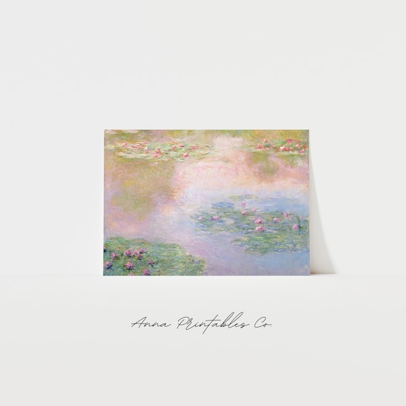 Monet Water Lilies Vintage Impressionist Art Print