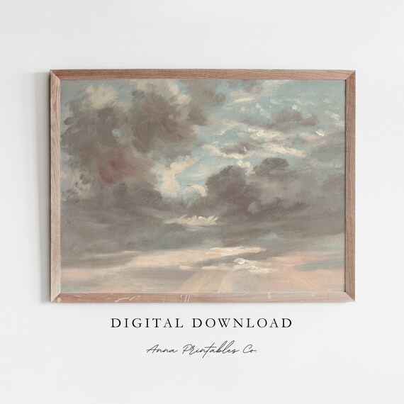 Cloud Study III Antique Sky Painting, Art Print