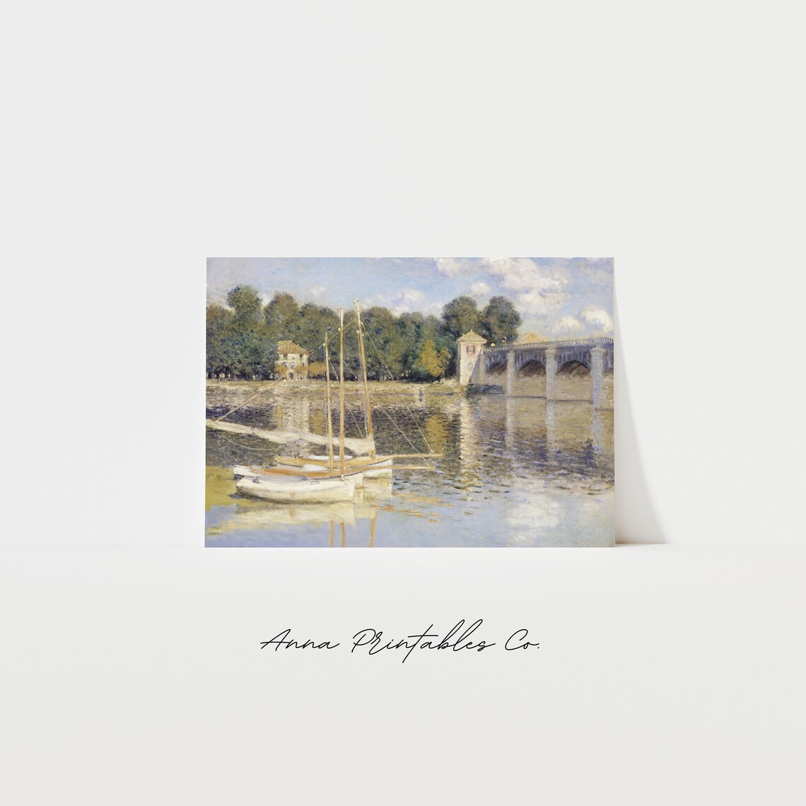 Claude Monet Bridge At Argenteuil Vintage Art Print
