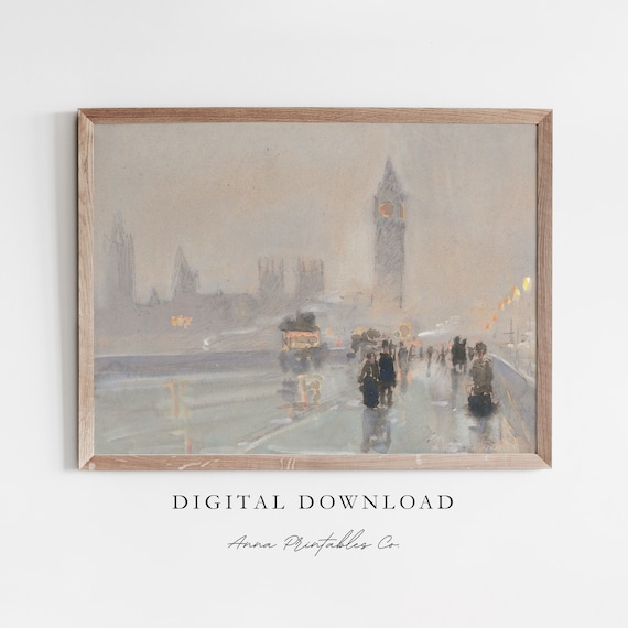 Big Ben Antique London Cityscape Art Print