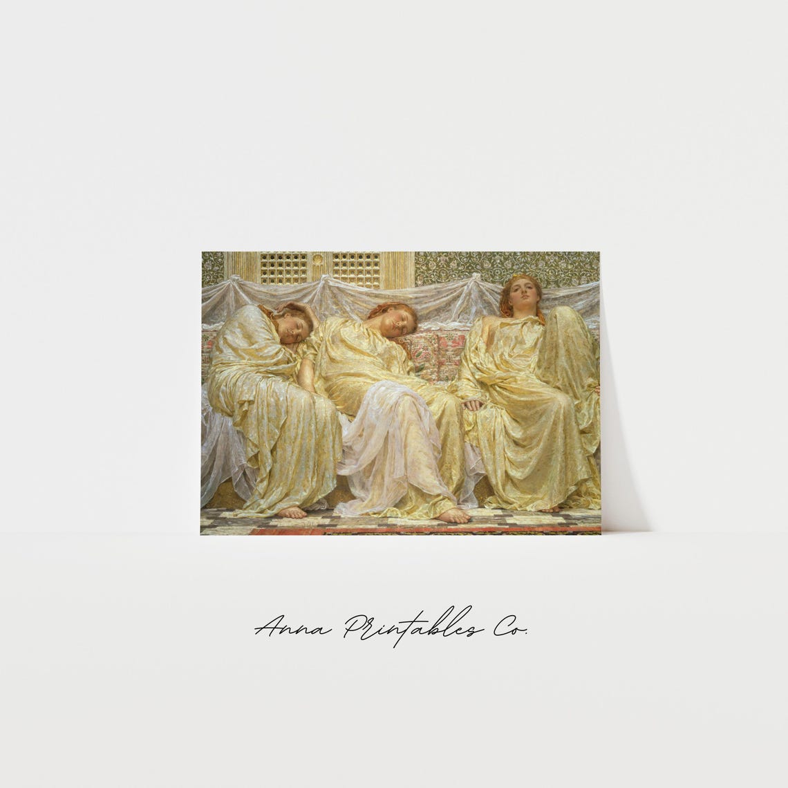 Three Sleeping Women Classical Robes Dreamers Antique Painting Poster