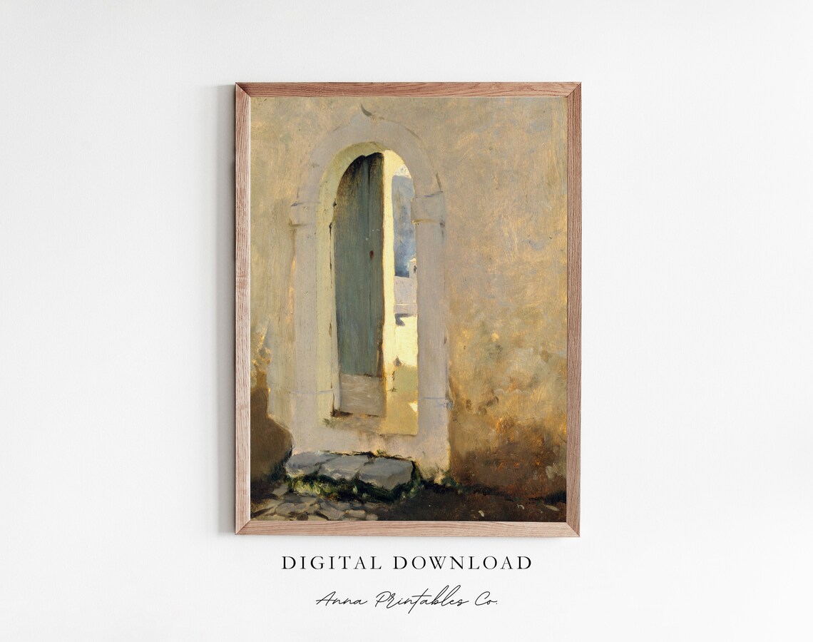 Arched Doorway in a Greek City Street, Vintage Poster