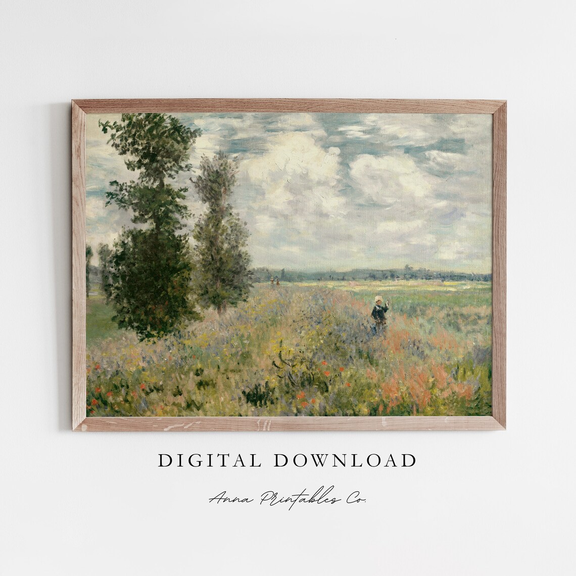 Poppy Fields, Monet-Inspired Vintage Landscape Art Print