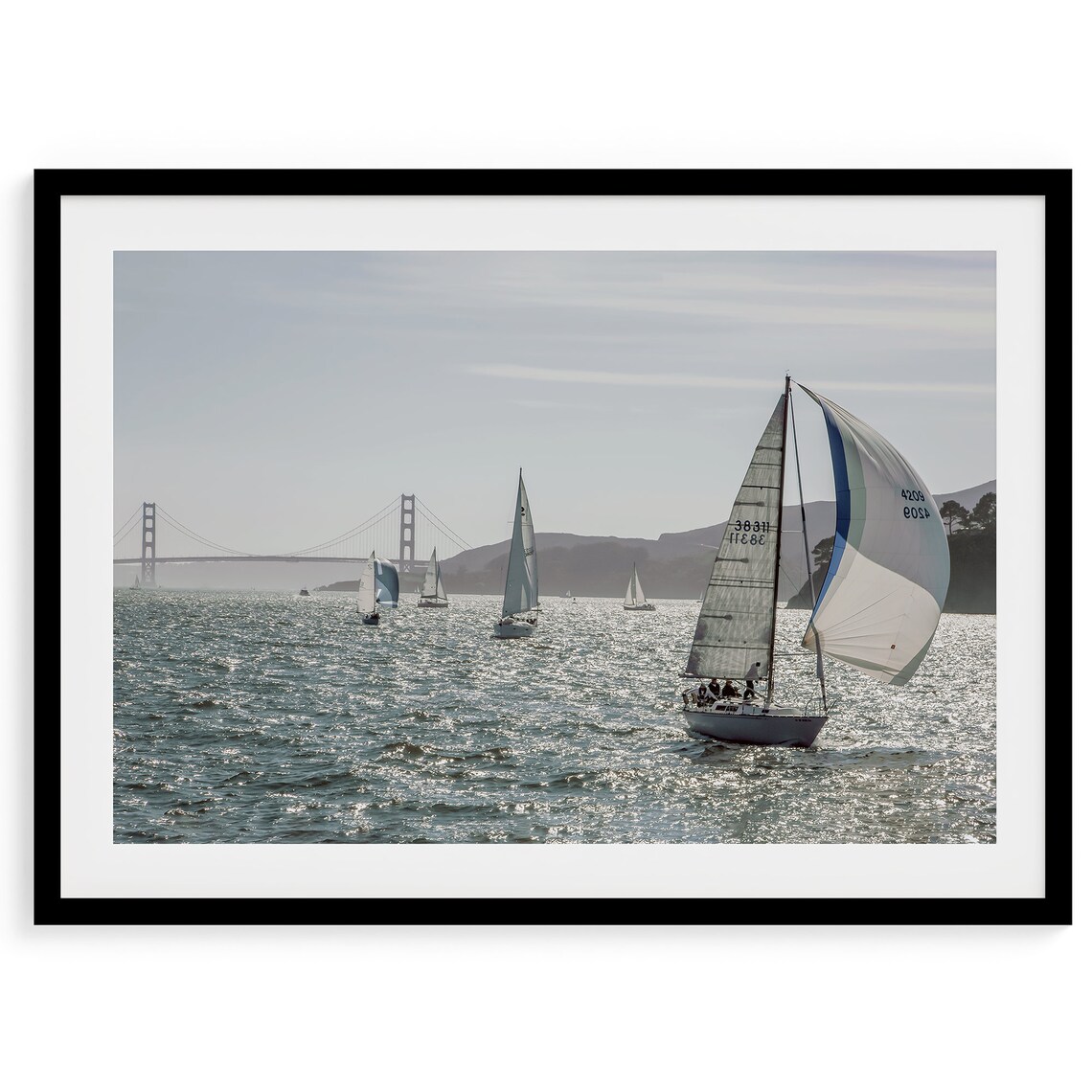 San Francisco Golden Gate Bridge Sailboat Art Print - Image 2