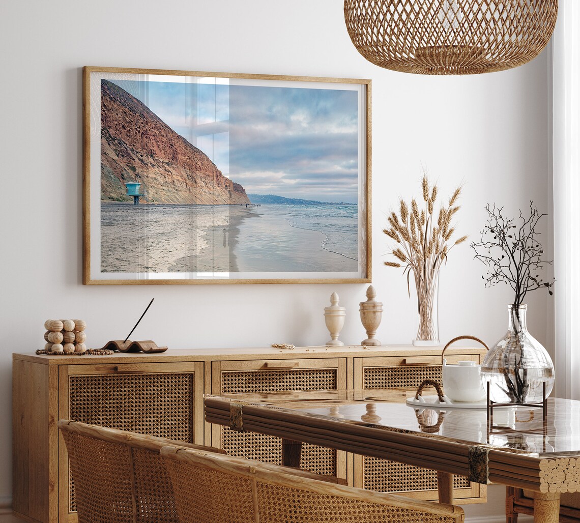 San Diego Beach Cliffs Lifeguard Tower Calm Shoreline View Poster - Image 5