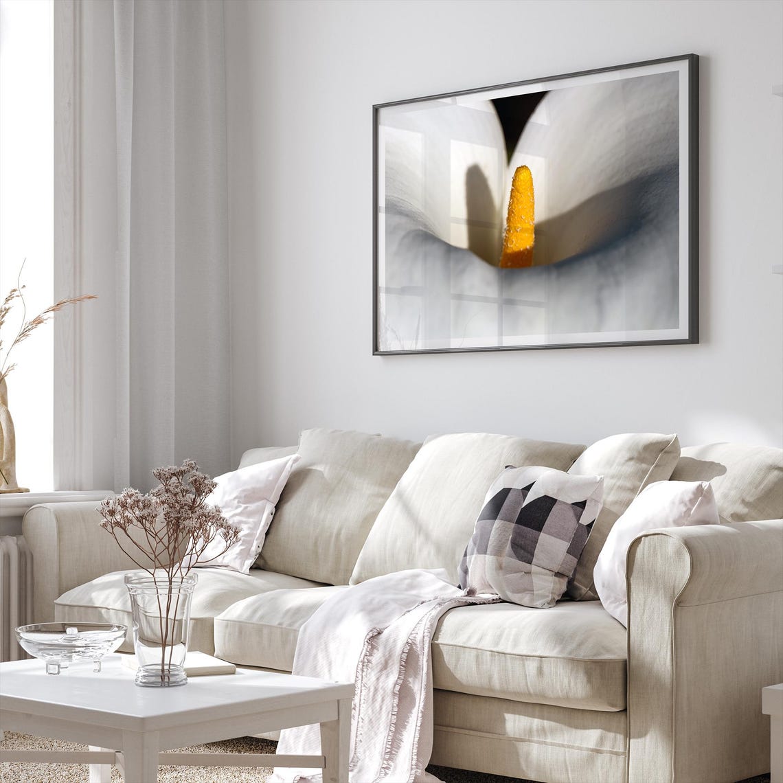White Calla Lily Macro Golden Center Elegant Botanical Art Print - Image 4