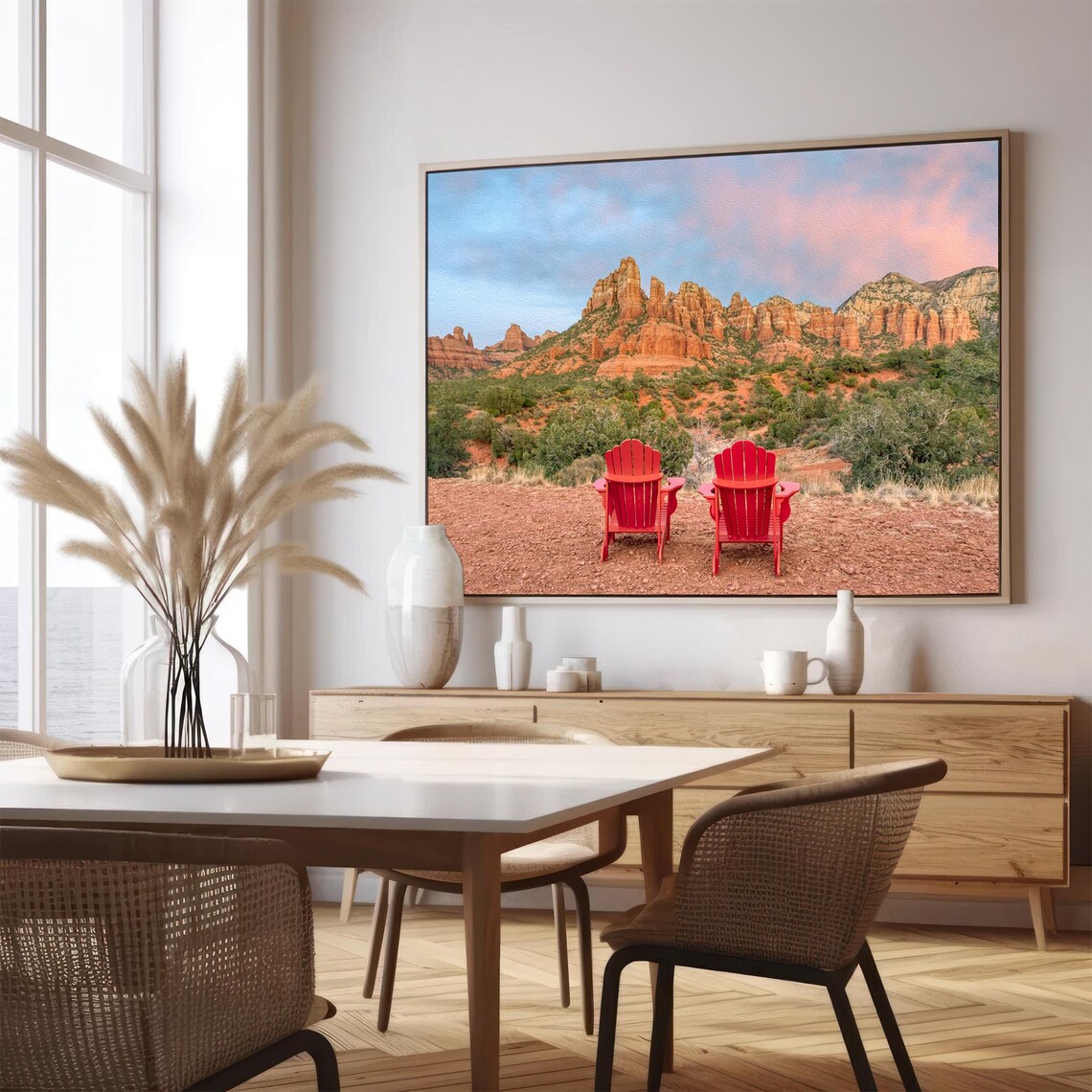 Sedona Arizona Red Rock Sunset Two Chairs Desert Viewpoint Poster - Image 5