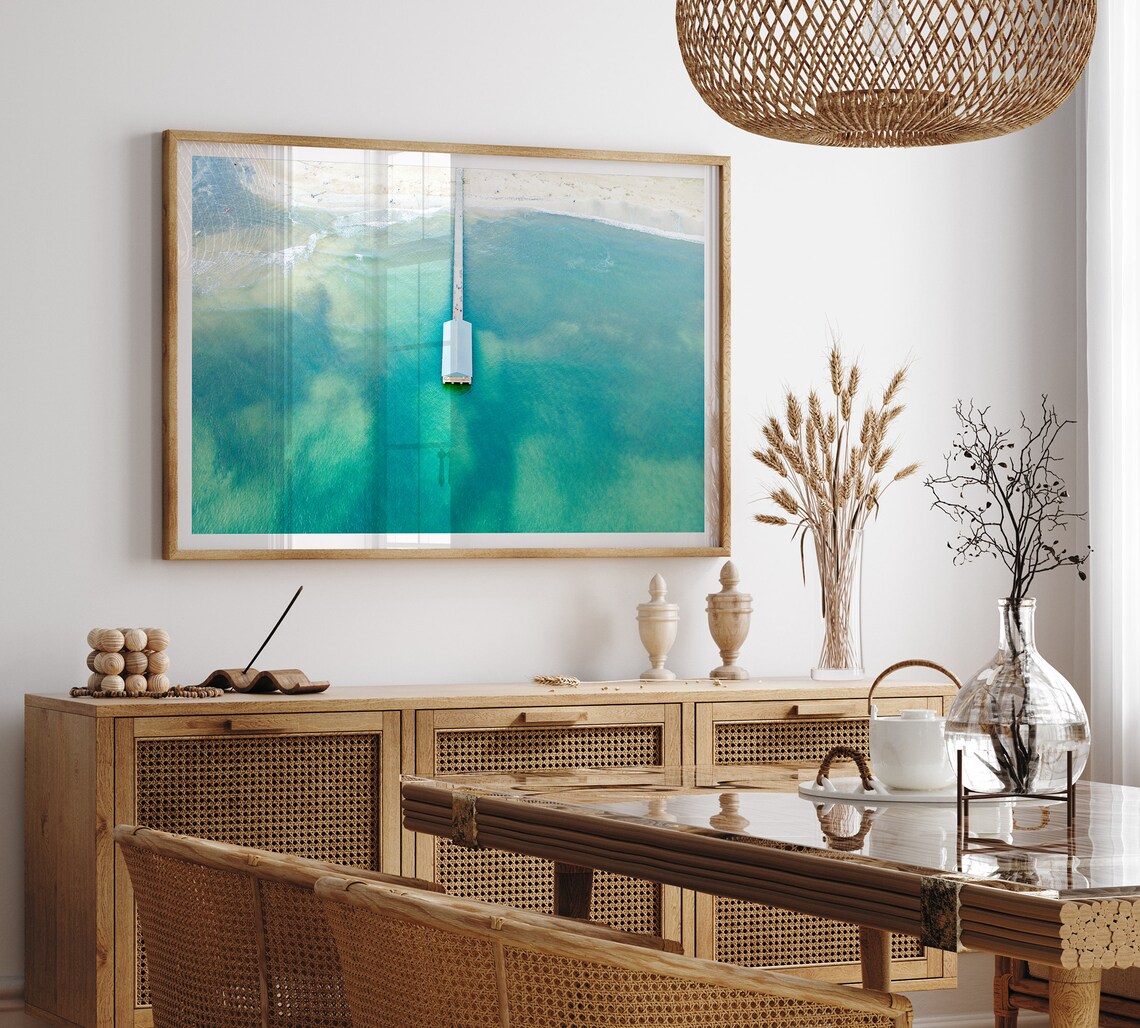 Hanalei Bay Aerial View Turquoise Ocean Pier Kauai Hawaii Poster - Image 4