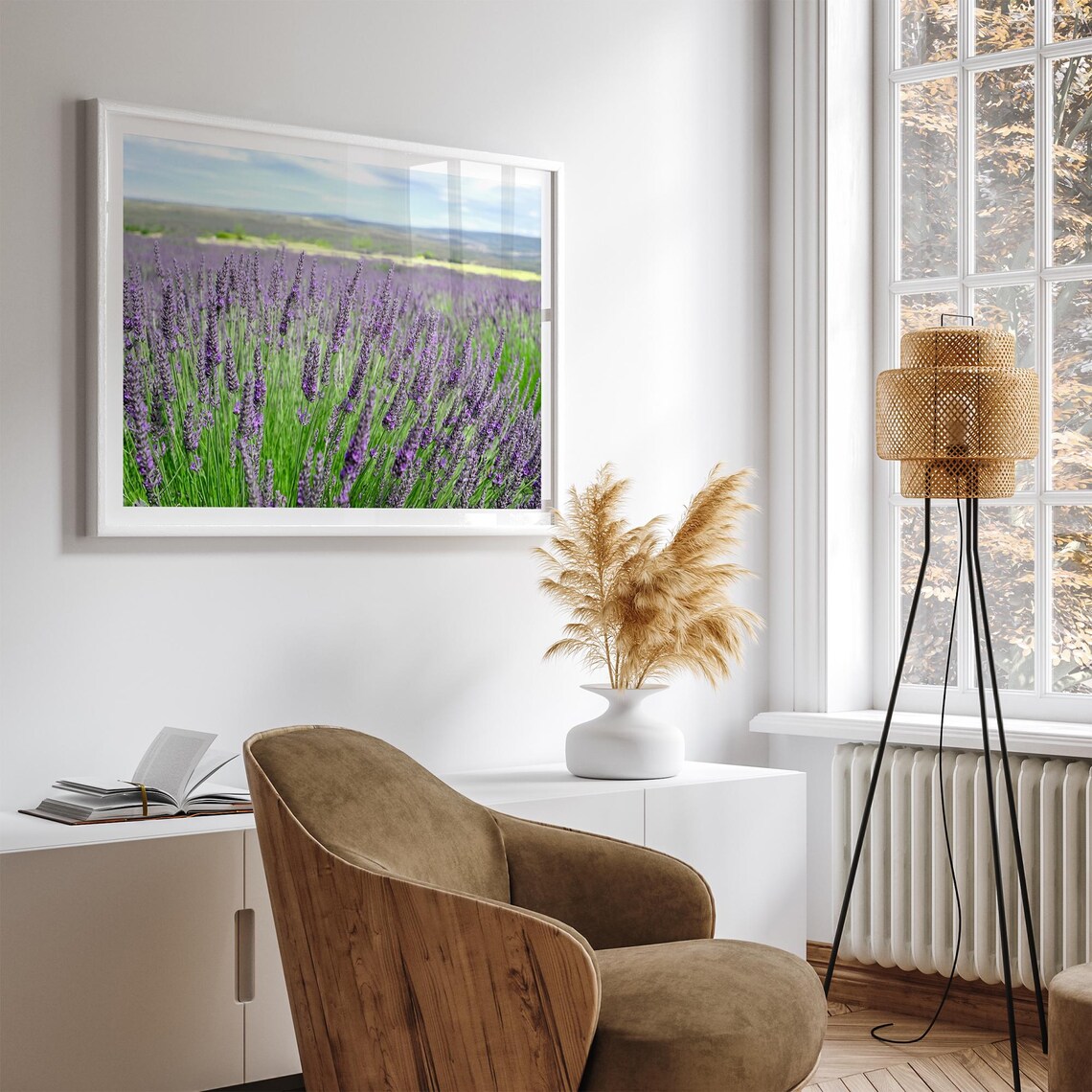 Lavender Field Purple Blooms Rows Countryside Summer Wall Art Poster - Image 5