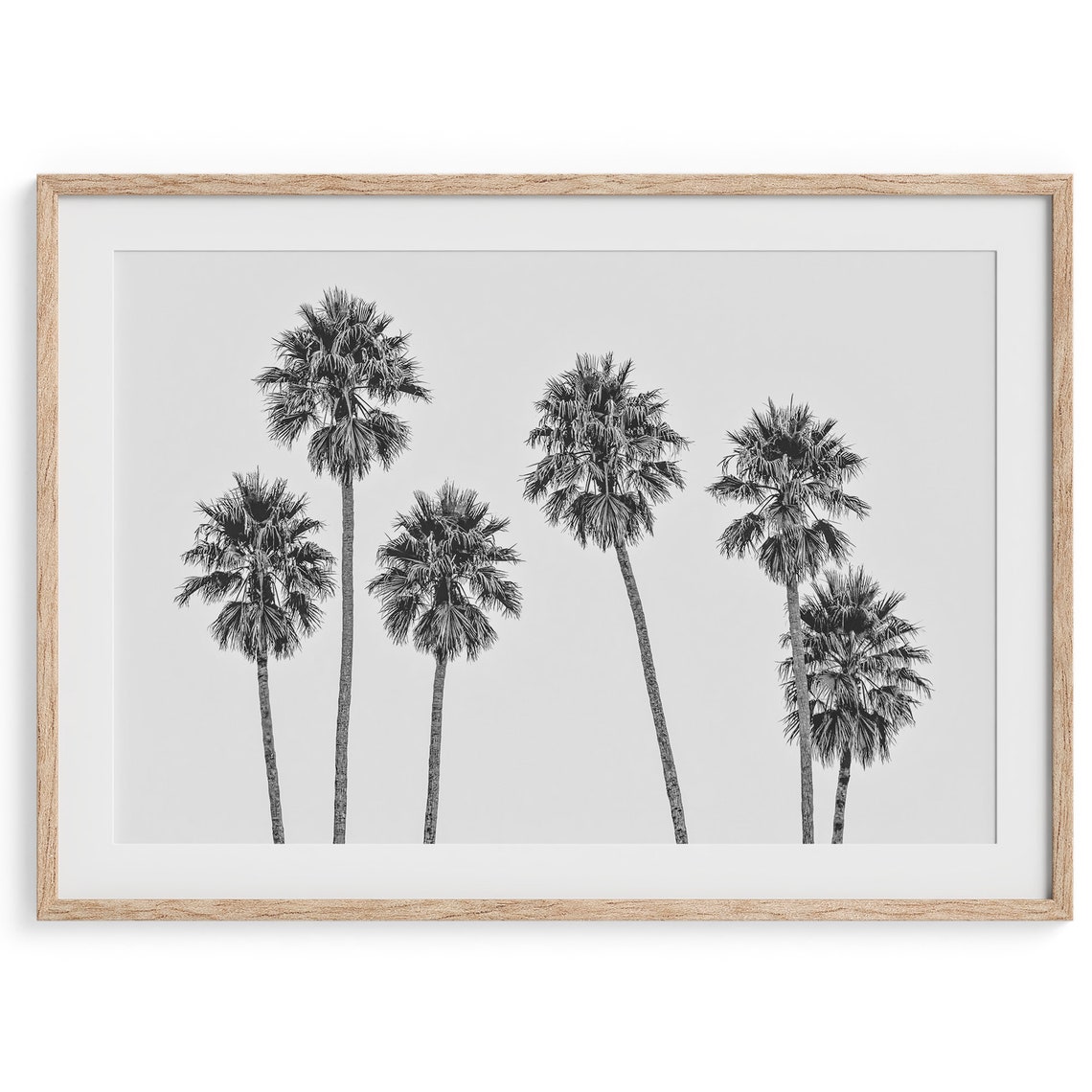 Black And White Palm Trees Row Minimalist Tropical Wall Art Poster