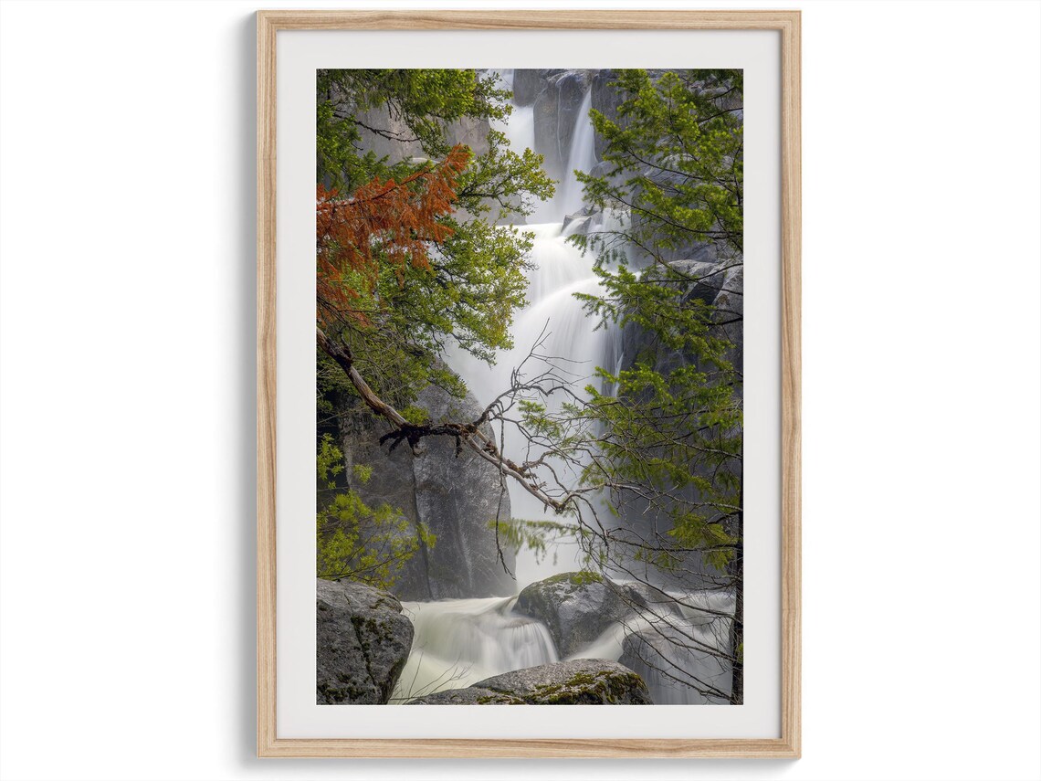 Yosemite Waterfall Minimalist Mountain Art Print
