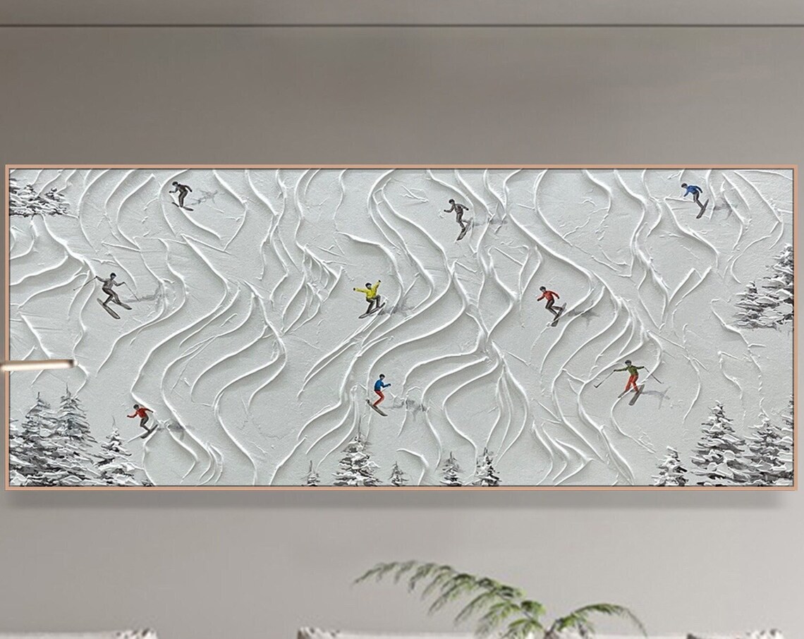 Skier on Snowy Mountain, Personalized Ski Art Print - Image 4