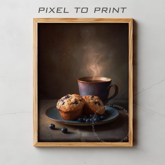 Trendy Kitchen Print Coffee Painting Breakfast Girly Food And Drink Wall Art