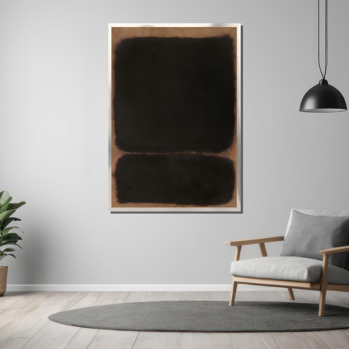 Rothko-Style Deep Black Minimal Color-Field Abstract Art Poster - Image 3