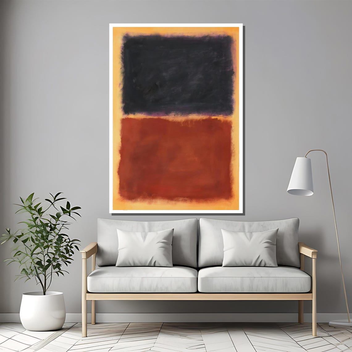 Mark Rothko Red And Black Abstract Painting Bold Expressionist Art Gift For Sophisticated Home Interior Decor - Image 2