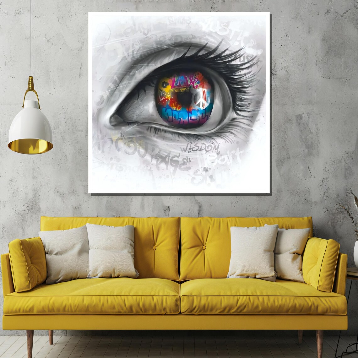 Graffiti Eye Close Up Iris With Peace Sign Street Art Poster - Image 2