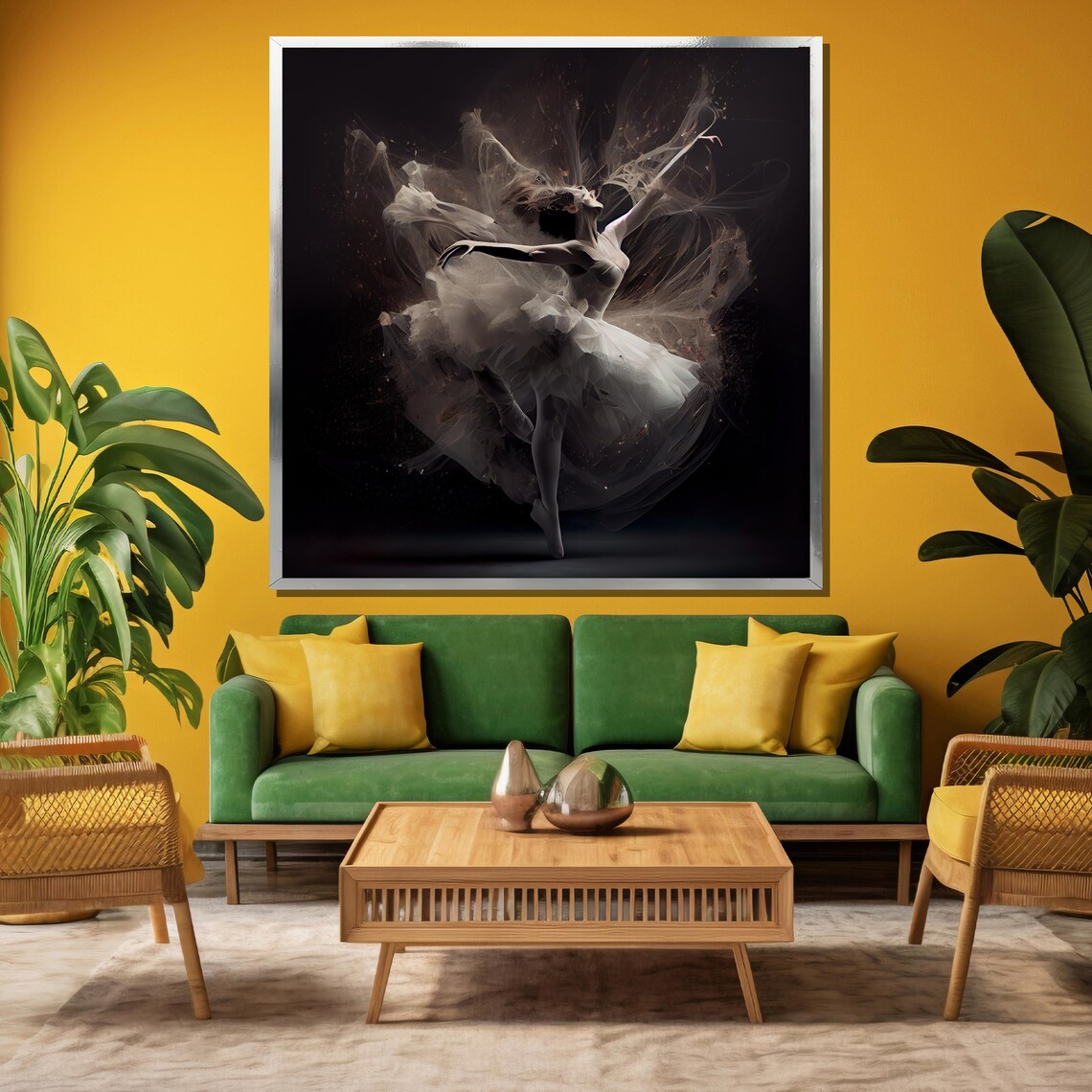 Ethereal Ballerina in Smoky Dark Tones Dramatic Dance Art Poster - Image 3