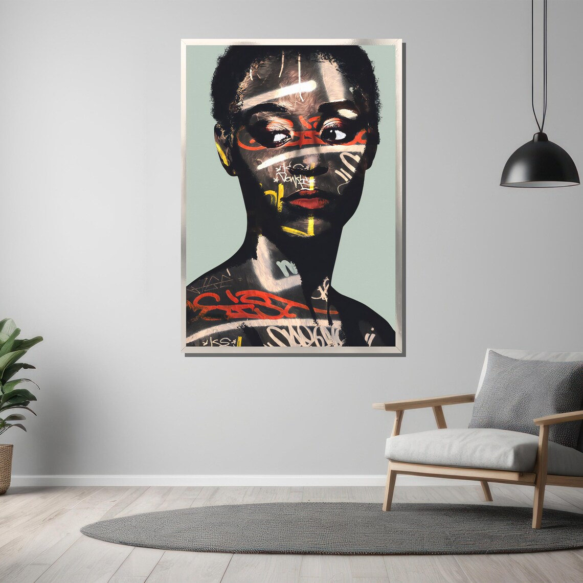 Graffiti Style African Woman Portrait Bold Urban Street Art Poster - Image 3
