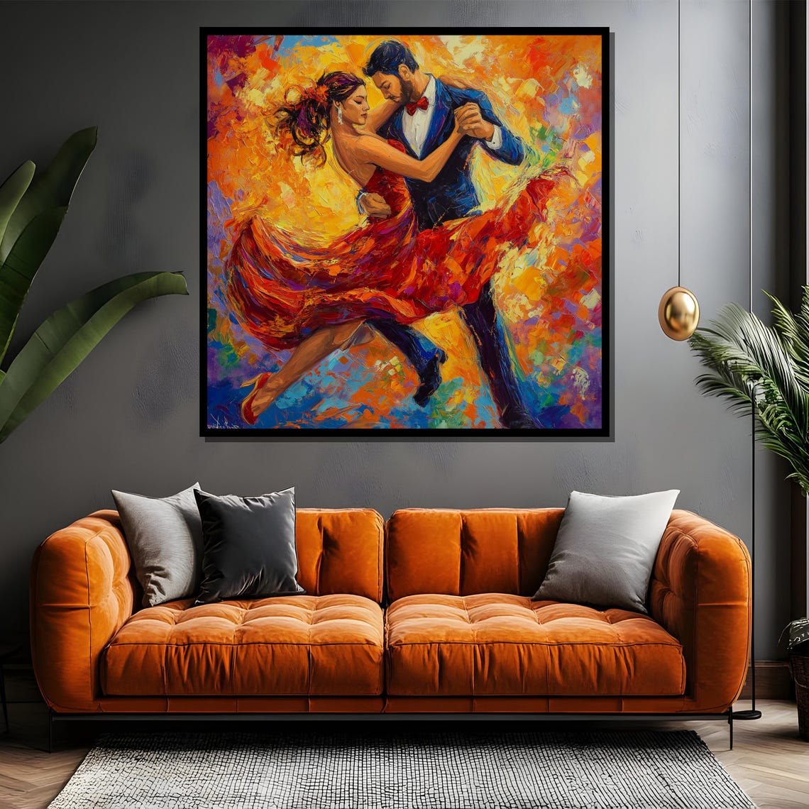 Fiery Passion Dance Painting Bold Wall Art Gift For Tango Lovers And Modern Home Decor Enthusiasts - Image 4