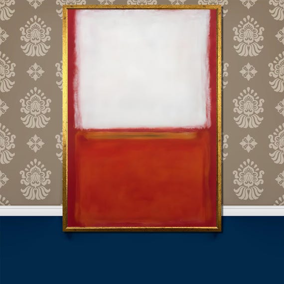 Mark Rothko Red And White Painting Bold Abstract Art Gift For Modern Home Dcor And Elegant Wall Accent