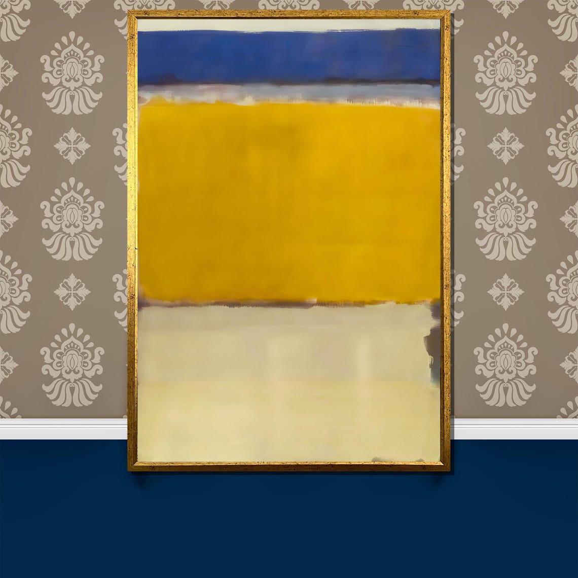Rothko Style Blue Yellow And Cream Color Field Abstract Poster